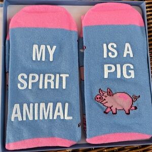 Pig spirit animal socks by Happypop NEW